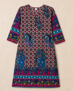 Traditional Patchwork Kurti – Multi-Color Ethnic Print