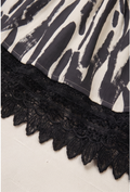 Zebra Print Fit & Flare Dress with Black Lace Hem